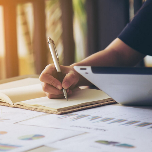 Consultant presenting feasibility study report